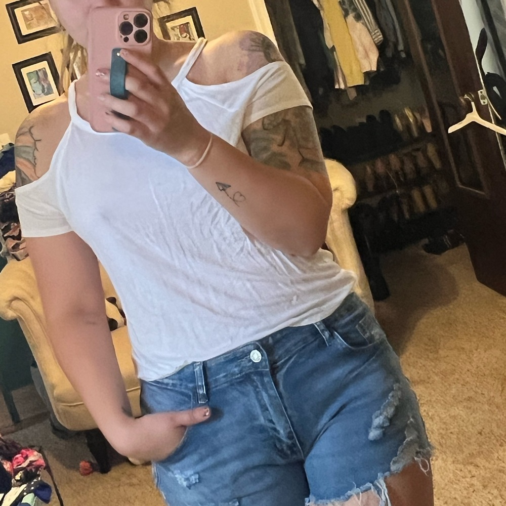 White express cut out shirt